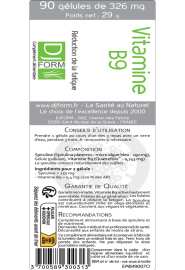 vitamine B9 90 gélules étiquette djform