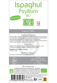 ispaghul psyllium bio tégument 500 g étiquette djform