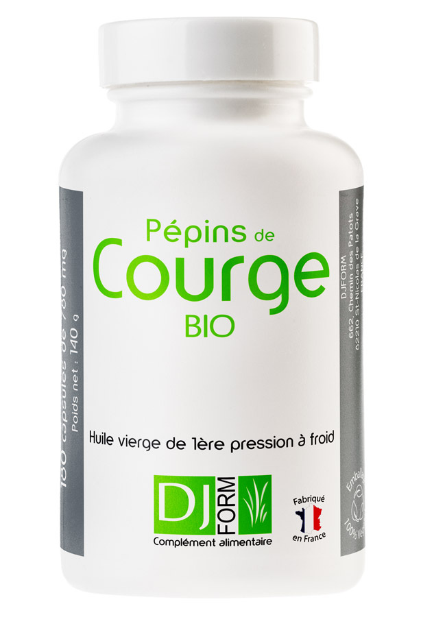 Huile de Pépins de Courge Bio Djform 300 capsules, Confort urinaire,  Prostate, Ménopause