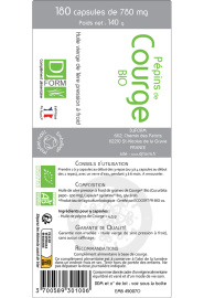 Etiquette Huile de Pépins de Courge Bio Djform 180 capsules