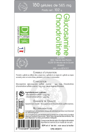 étiquette Glucosamine Chondroitine - Djform 180 gélules