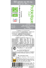 Probiotique Fort 60 gélules étiquette Djform