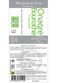Etiquette d'Huile Onagre-Bourrache Française Djform 180 capsules