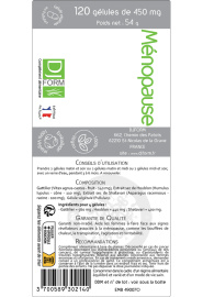 Ménopause 120 gélules étiquette