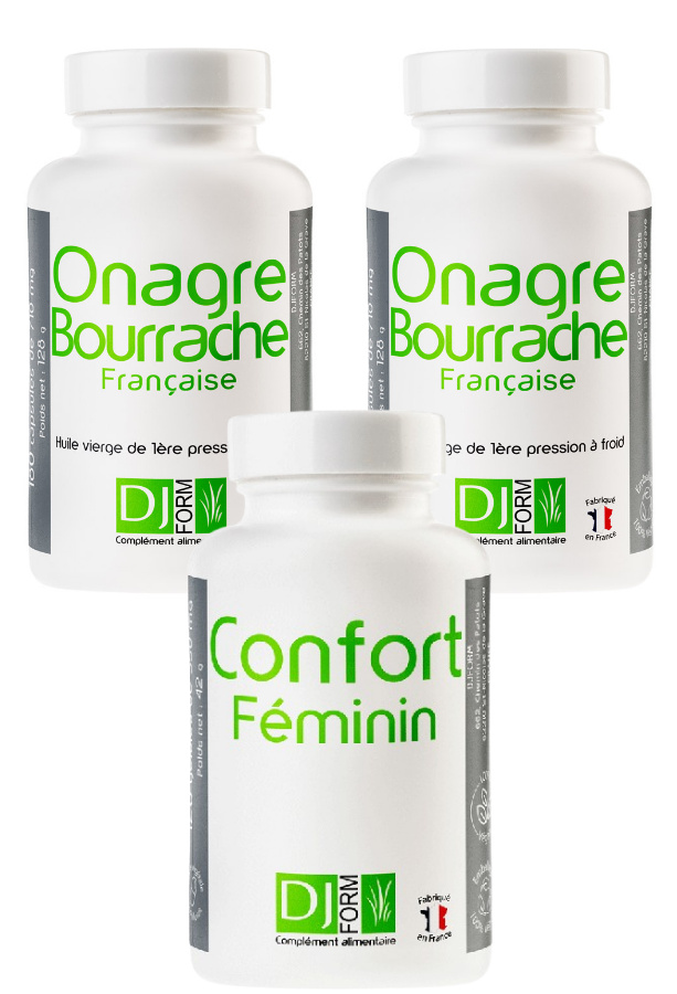 Pack Cycles féminins : Onagre-Bourrache et complexe Confort Féminin Pack Cycles féminins : Onagre-Bourrache et complexe Confort Féminin