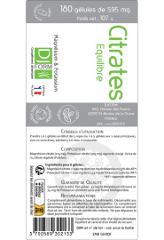 Citrates Equilibre - Complément Magnésium et Potassium étiquette 180 gélules