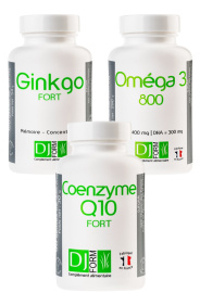 Pack Coenzyme Q10 Fort + Ginkgo Fort + Omega 3 800 - Coeur et système cardiovasculaire