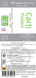Carti Protect - Glucosamine Chondroïtine Boswellia MSM - Djform - etiquette 180 gélules