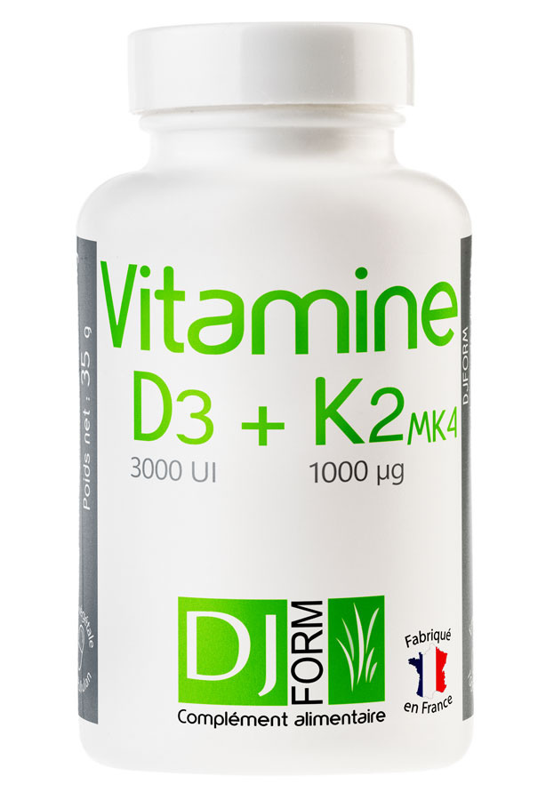 Vitamine D3 3000 UI + K2 MK4 1000µg - Djform - Ossature et Immunité