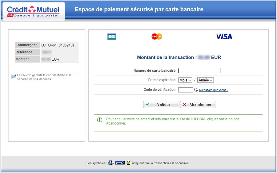 Espace de paiement Sécurisé