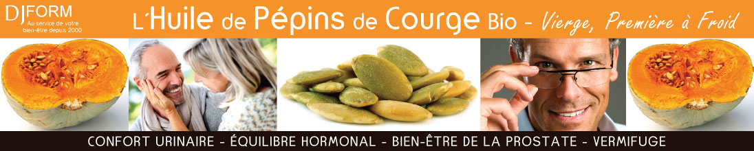 Huile de pépins de courge bio djform, prostate, bien-être hormonal
